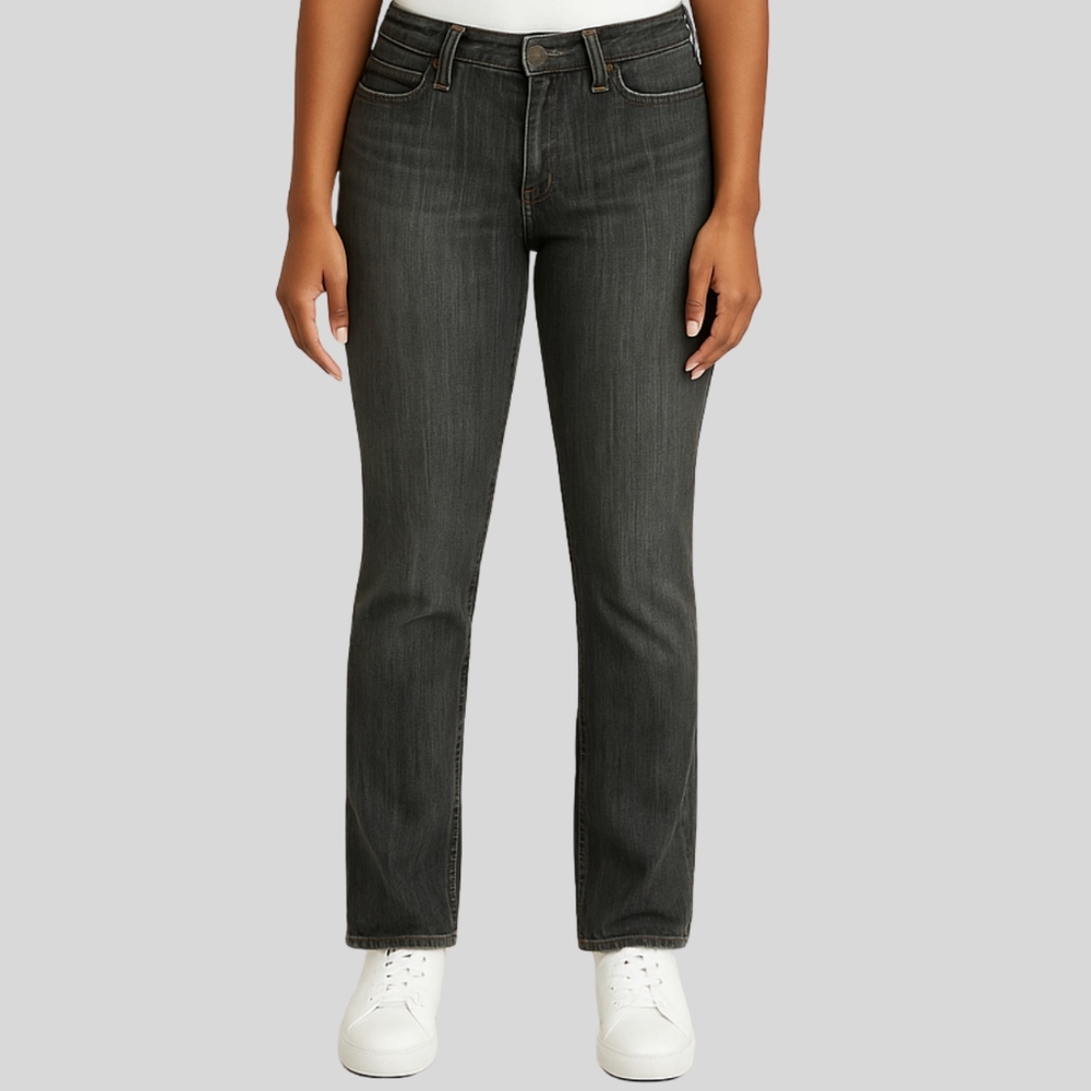 Kenneth Cole Jeans Women’s Size 6 Gray Stretch Mid Rise Straight Leg Denim